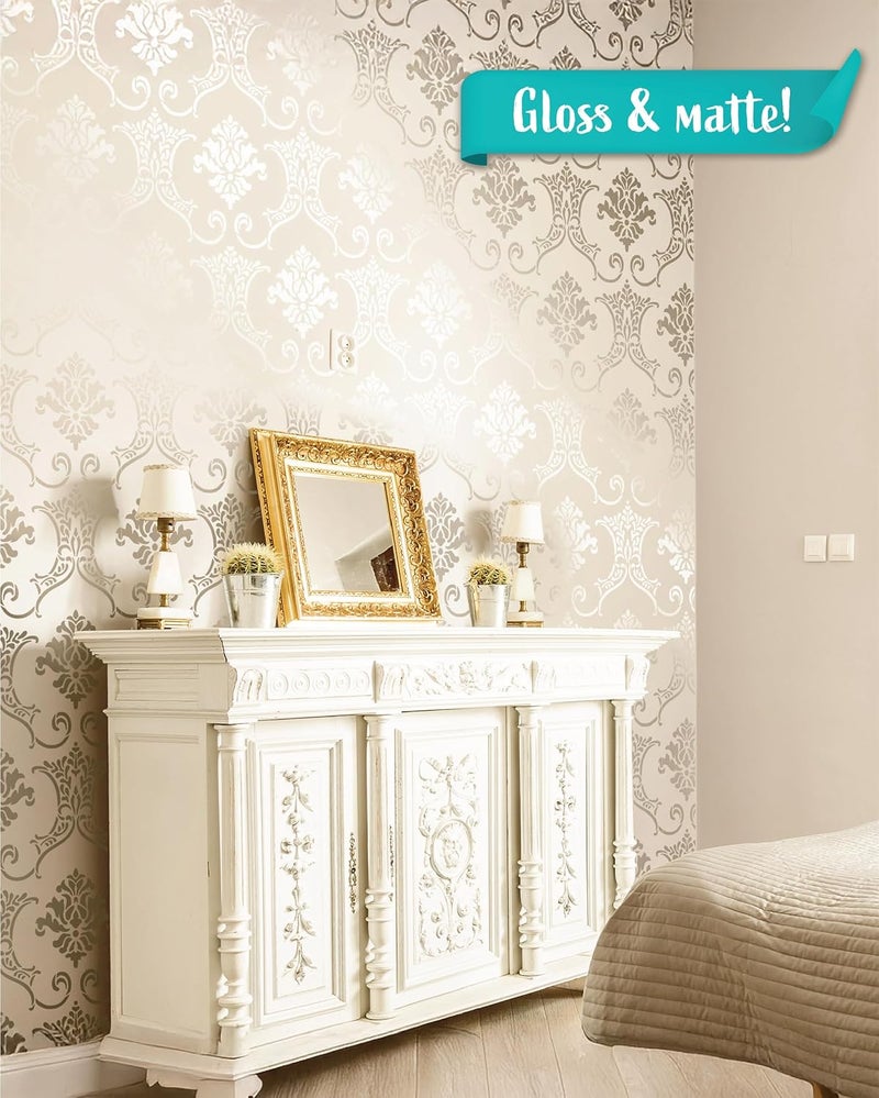 STENCILIT ® Baroque Wall Stencil for Painting - 2 Pack of 16.5 x 21.5 in Stencil, Victorian Wall Stencils for Painting Large Pattern, Damask Large Wall Stencils - Image 5